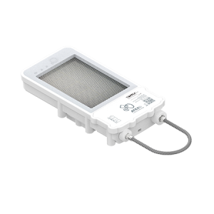 Angled view of the SolarGuardX 110 cargo GPS e-lock for container security
