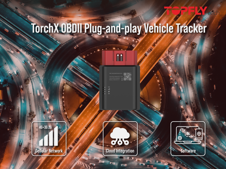 OBDII OBD2 Plug&Play Vehicle Tracking Solution Plug & Play LTE Fleet GPS Solution by TOPFLYtech