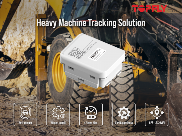 WarriorX. Heavy Machine Tracking Solution by TOPFLYtech, Tamper detection, IP67 housing, long-lasting battery, and covert installation design