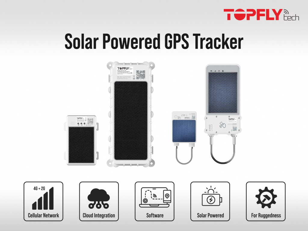 Solar powered gps tracker solarx solarguardx by topflytech with software cloud integration