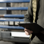 A man counting cargo number infront of a container truck. cargo security counting number.jpg
