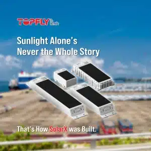 TOPFLYtech-SolarX-series infront-of-container-docks-background