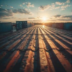 roof of container under the sun