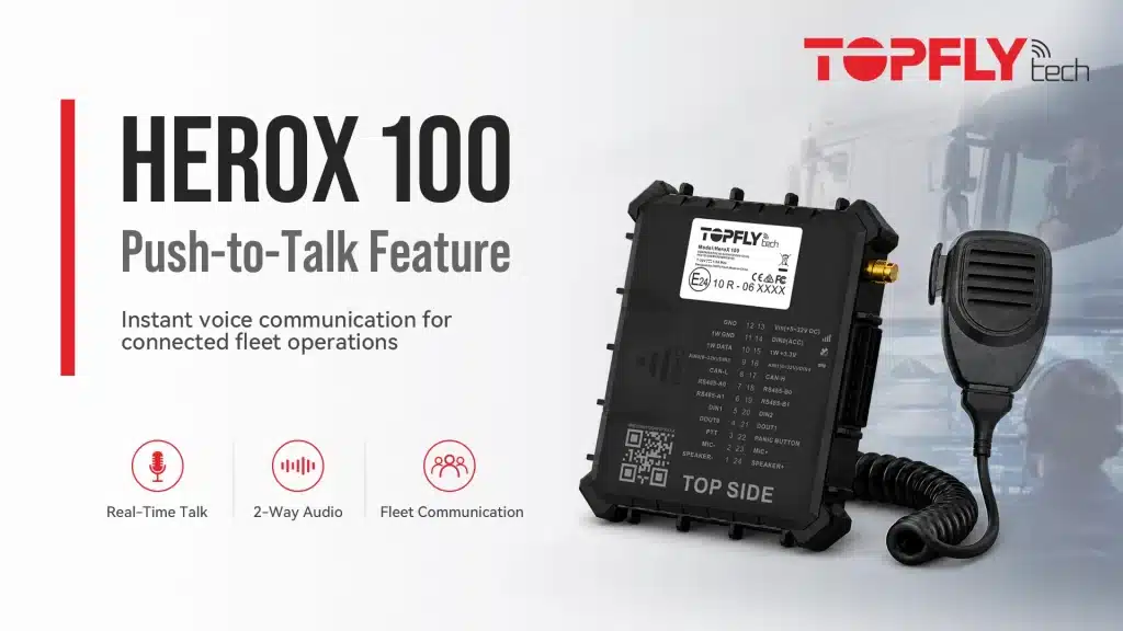 TOPFLYtech Push-to-Talk 对讲机配件与 HeroX 100 配合用于车队通信和群组作业