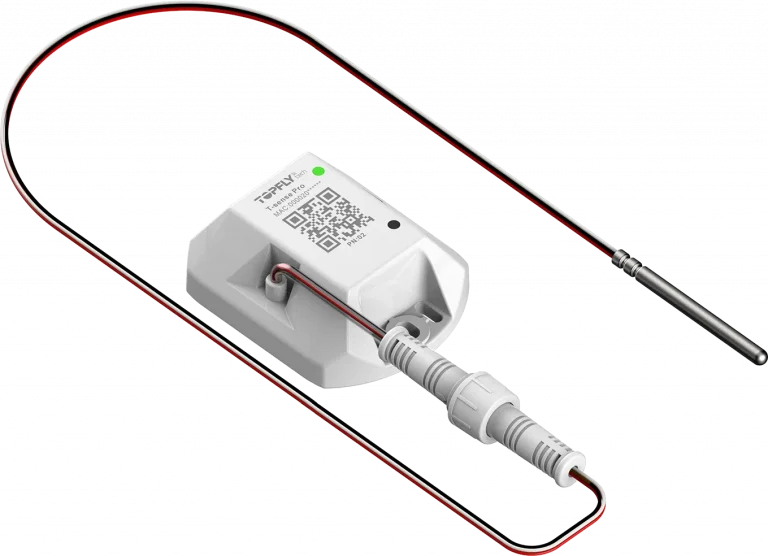T-sense Pro PN02Probe Sensor, Configurable Temp/RH Probe Sensor front 45 degree view